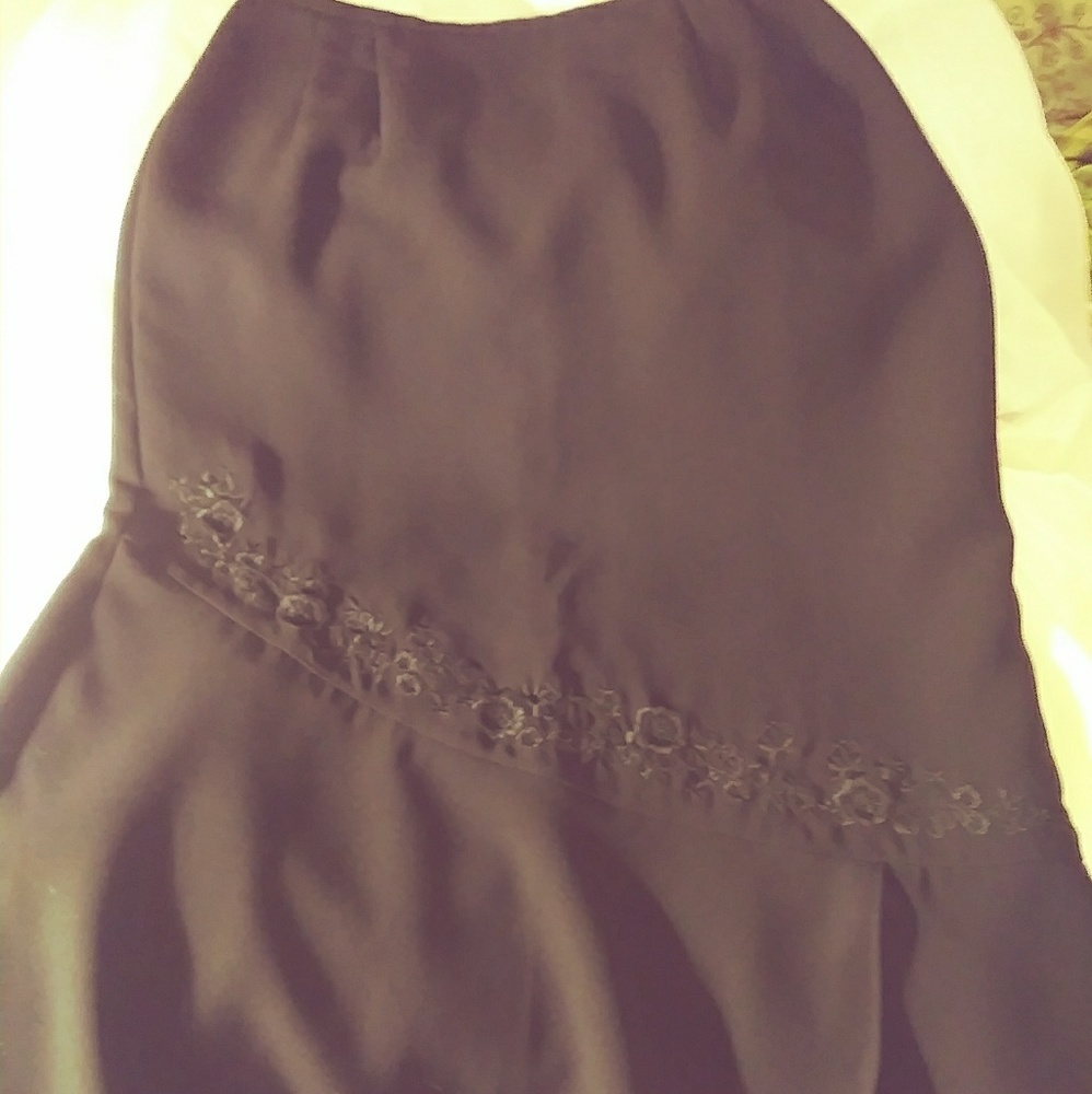 Midi Fishtail Skirt , Embroidery & Chiffon